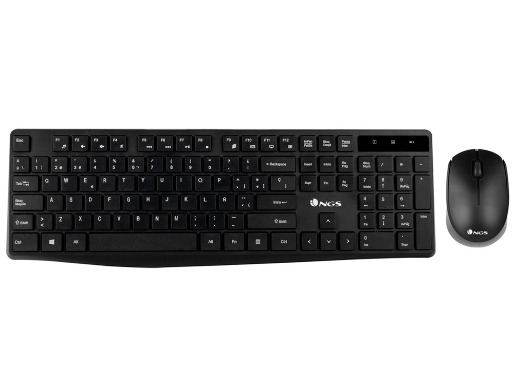NGS - Set teclado y raton allure multimedia inalambrico usb nano 2,4 ghz color negro (Ref. ALLUREKIT)