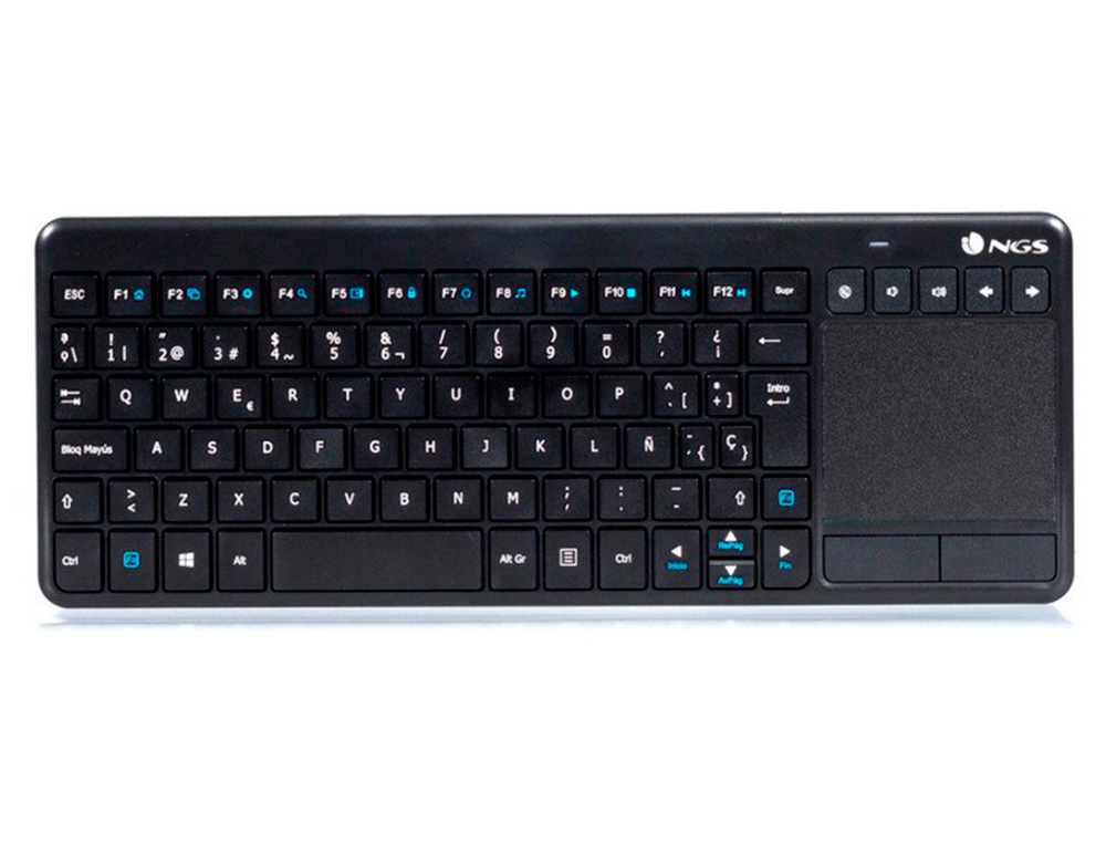 NGS - Teclado warrior inalambrico touch pad con teclas multimedia de 2,4 ghz color negro (Ref. TVWARRIOR)