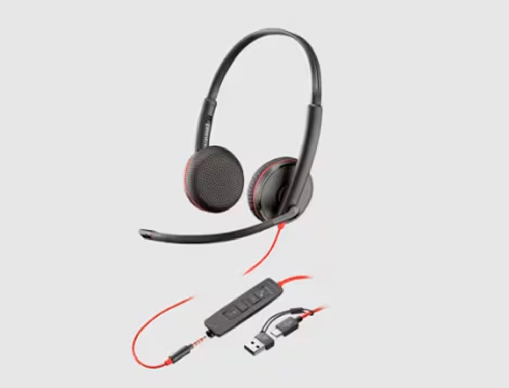 PLANTRONICS - Auricular blackwire 3320 diadema biaural cable usb-a con microfono (Ref. 213934-01)