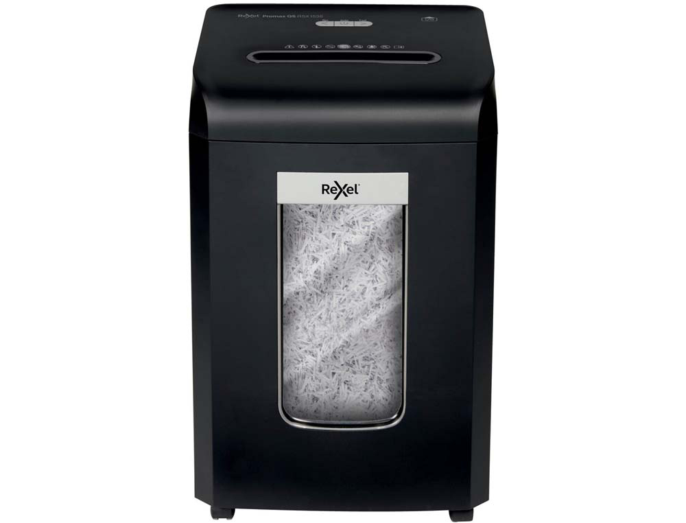 REXEL - Destructora de documentos promax qs rsx1538 capacidad 15 hojas particulas destruye grapas clips y (Ref. 2104587EU)