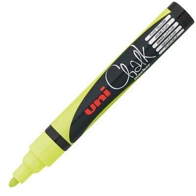 UNI-BALL - MARCADOR TIZA LIQUIDA CHALK MARKER PWE-5M 1,8-2,5 mm AMARILLO (Ref.140020000)