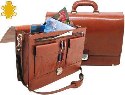 ARTESANIA - CARTERA PORTAFOLIOS DE PIEL CON BROCHE MEDIDAS 40,3X30X10,5 CM. (Ref.700011)
