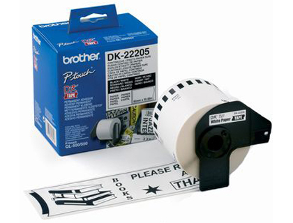 BROTHER - Etiqueta rollo 62mmx30m Negro/Blanco (Ref.DK22205)