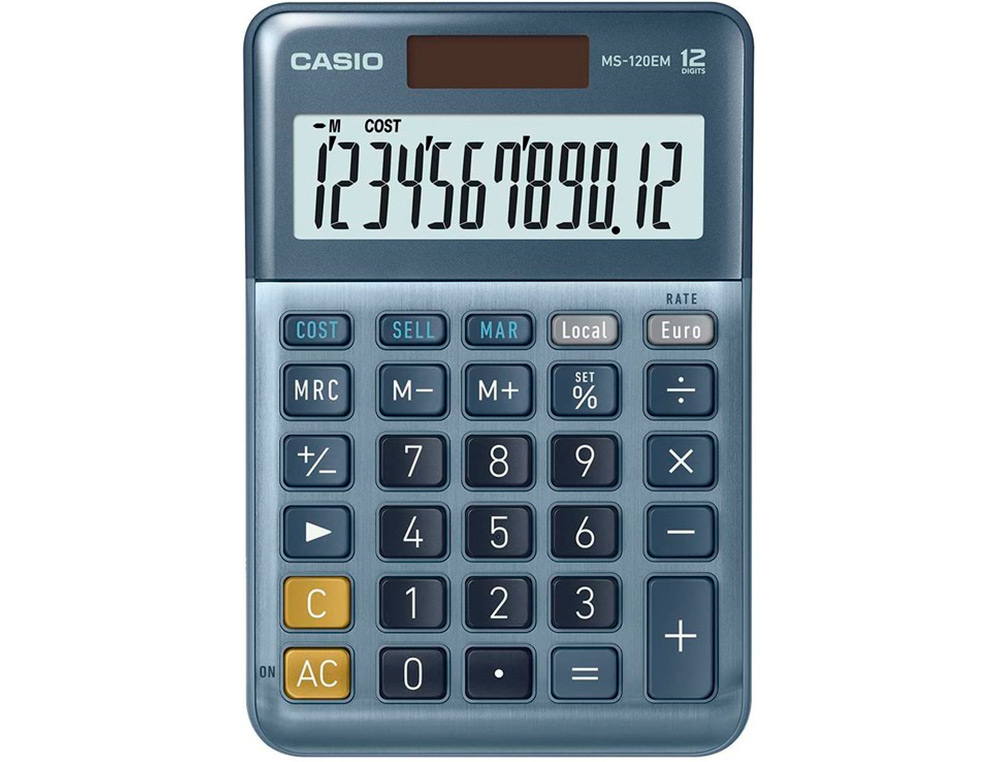 CASIO - Calculadora sobremesa MS-120TER 12dígitos AZUL (Ref. MS-120TERII)