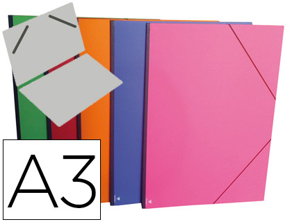 CLAIREFONTAINE - CARPETA PLANOS DIN A3 CON GOMAS Cartón GOFRADO COLORES SURTIDOS (Ref.44701C)