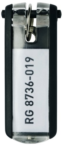 DURABLE - Llaveros Key Clip Pack 6ud Con etiqueta visible Negro 174753 (Ref.1957-01)