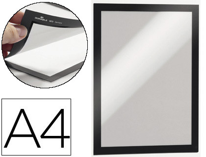 DURABLE - Marco autoadhesivo Magaframe Pack 2 ud A4 Negro 4872-01 (Ref.176412)