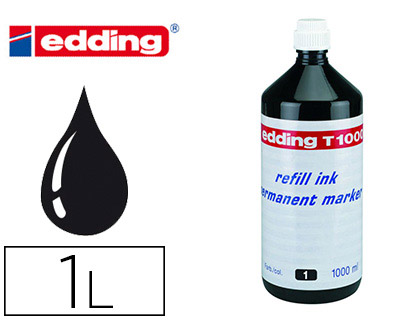 EDDING - Frasco de Tinta T-1000 negro 1000 ml (Ref.T1000-01)
