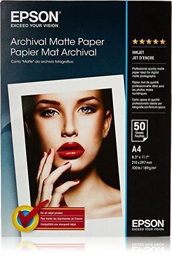 EPSON - Papel Mate Larga Duracion (Archival Matte Paper) A4, 50 Hojas, 192g. (Ref.C13S041342)