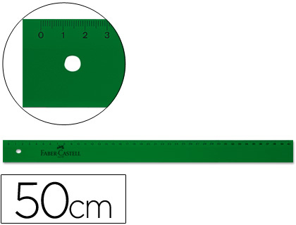 FABER CASTELL - Regla 50 cm Graduada verde (Ref.815)