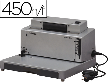 FELLOWES - Encuadernadora 200ER Espiral metalica 400X400X225 Taladro regulable (Ref.0037702)