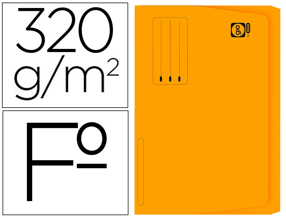 GIO - Subcarpeta Pocket Folio Cartulina Con bolsa fuelle Amarillo 240 G 400040683 (Ref.400018768)