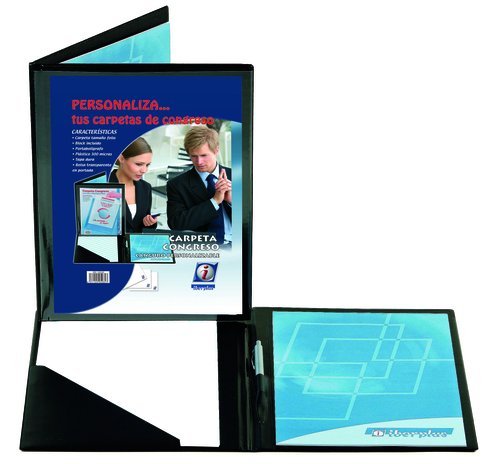 IBERPLAS - Carpeta congresos personalizable A4 335x267x8mm Negro (Ref.455C)