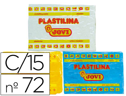 JOVI - PLASTILINA 72 SURTIDA -TAMAÑO GRANDE -CAJA DE 15 UNIDADES (Ref.72S)