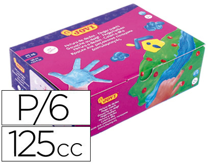 JOVI - Pintura dedos Caja 6 Ud 125 mm Colores Surtidos (Ref.560/S)