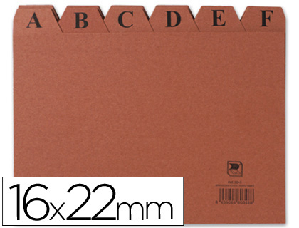 MARIOLA - Indice ALFABETICO CON 24 POSICIONES DE Cartón CUERO MEDIDAS 215X160 MM (Ref.3105)