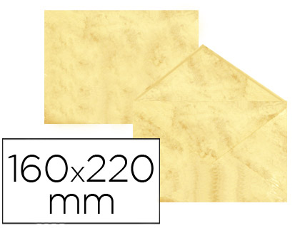 MICHEL - SOBRE FANTASIA MARMOLEADO AMARILLO 160X220 MM 90 GR PAQUETE DE 25 (Ref.4653)