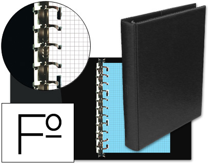 MULTIFIN - CARPETA ALFA 3005-G 16 ANILLAS 40 MM PLASTICO FOLIO NEGRO (Ref.4013567)