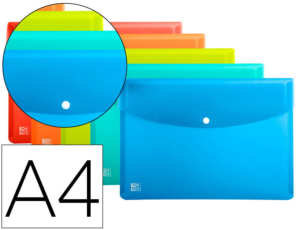 OXFORD - Carpeta urban dossier broche polipropileno din A4 pack de 5 colores surtidos (Ref. 400147022)