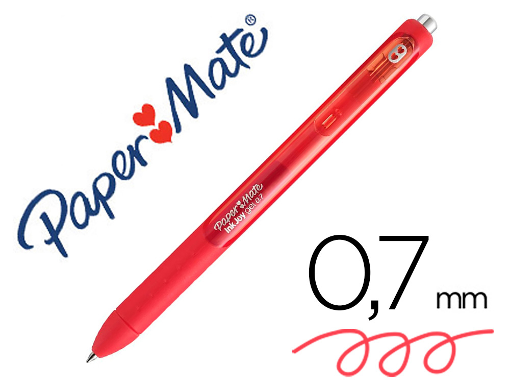 PAPER MATE - Bolígrafo Inkjoy gel rojo Ancho de punta 0,7mm.. (Ref.1957056)