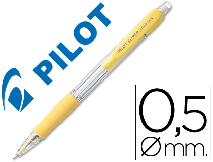 PILOT - PORTAMINAS SUPER GRIP AMARILLO 0,5 MM SUJECION DE CAUCHO (Ref.H-185-SL-Y / N185AM)