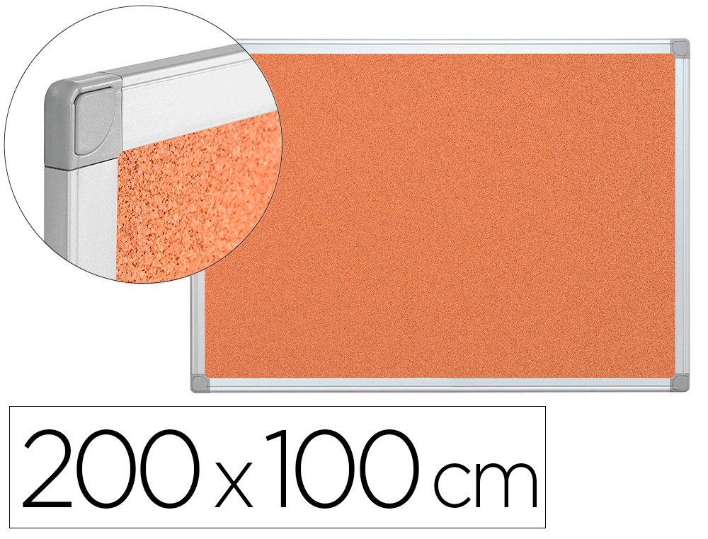 Q-CONNECT - PIZARRA CORCHO MARCO DE ALUMINIO 200X100 CM EXTRA CORCHO 5 MM (Ref.KF03564)