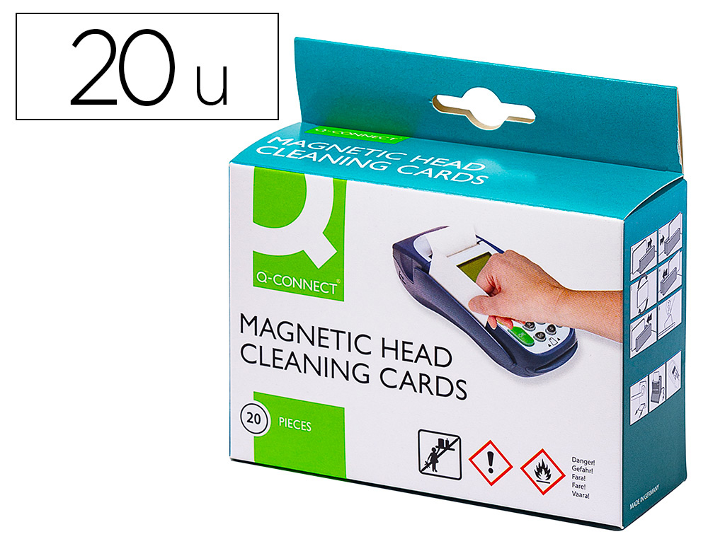 Q-CONNECT - TARJETA LIMPIADORA DE BANDA MAGNETICA CAJA DE 20 UNIDADES (Ref.KF17105)
