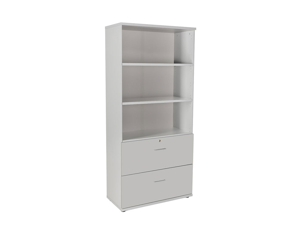 ROCADA - Armario Carpetero Serie Store Con cerradura A4 195x90x45cm Gris-Gris (Ref.1102AB02)