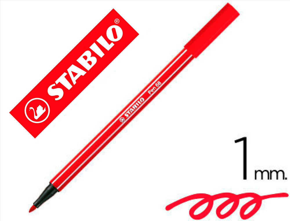 STABILO - ROTULADOR ACUARELABLE PEN 68 ROJO CARMIN 1 MM (Ref.68/48)