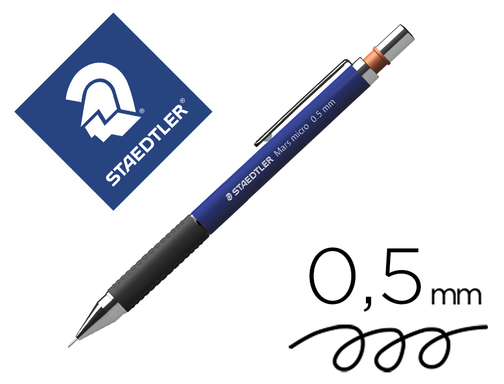 STAEDTLER - Portaminas Mars Micro 775 Recargable Trazo 0.5 mm Retractil Pulsador + goma borrar (Ref.775 05T)