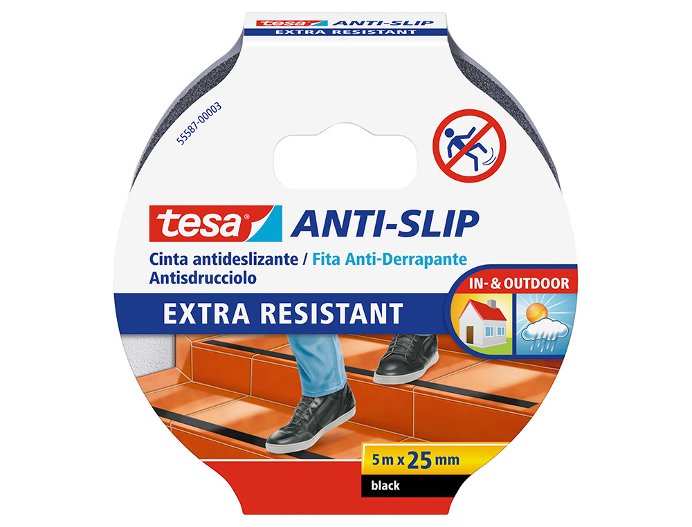 TESA - CINTA ANTIDESLIZANTE NEGRA 5 M X 25 MM (Ref.55587-00002-00)