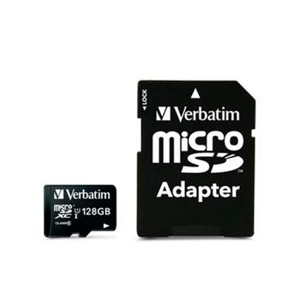 VERBATIM - Tarjeta de memoria Micro SDXC de 128GB con adaptador SD Clase 10 (CANON L.P.I. 0,24€ Incluido) (Ref.44085)