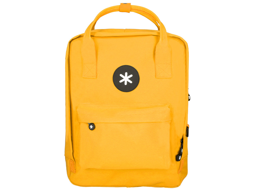 ANTARTIK - Cartera mochila 2 asas y bolsillos exteriores amarillo 300x115x390 mm (Ref. ME14)