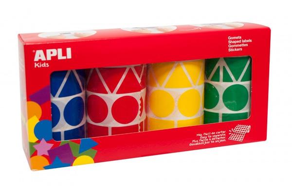 APLI - Pack XL GOMETS FIGURAS GEOMÉTRICAS: ROJO, AZUL, AMARILLO Y VERDE 19753 (Ref.10753)