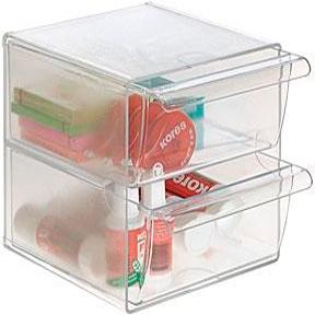 ARCHIVO 2000 - Cubo organizador Con 2 cajones grandes transparente 155x155x155 mm (Ref.6702CSTP)