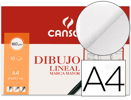 CANSON - PAPEL DIBUJO MARCA MAYOR 160GR DIN A4 EN MINIPACKS DE 10 HOJAS (Ref.200409784)