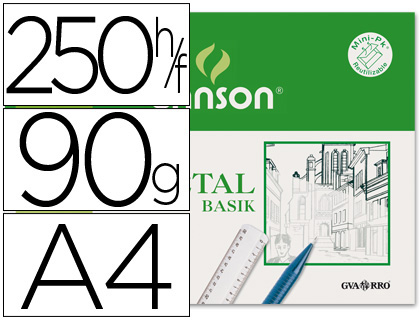 CANSON - Papel Vegetal 250 Hojas A4 90 Gr (Ref.200406219)