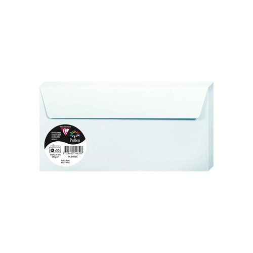 CLAIREFONTAINE - Sobres Paquete 20 ud 110X220 Azul 120 G (Ref.075150)