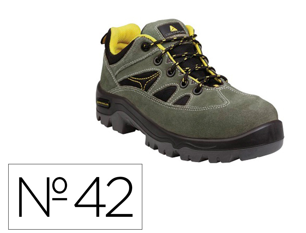 DELTAPLUS - ZAPATOS DE SEGURIDAD TREK DE PIEL SERRAJE PUNTERA Y SUELA COMPOSITE GRIS TALLA 42 (Ref.PERTUIS-S1P-42)