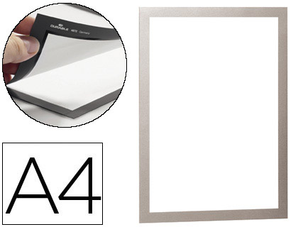 DURABLE - Marco autoadhesivo Pack 2 ud A4 Plata 4872-23 (Ref.176438)