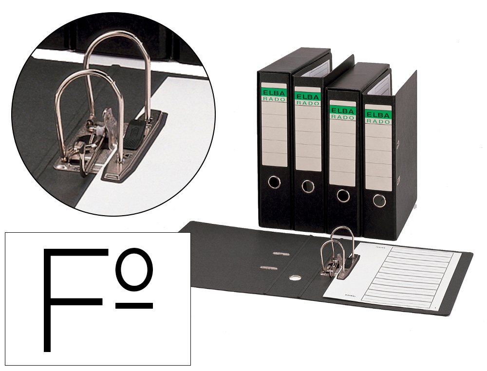 ELBA - Archivador de Palanca Folio Lomo 80mm Jaspeado (Ref.100580140)