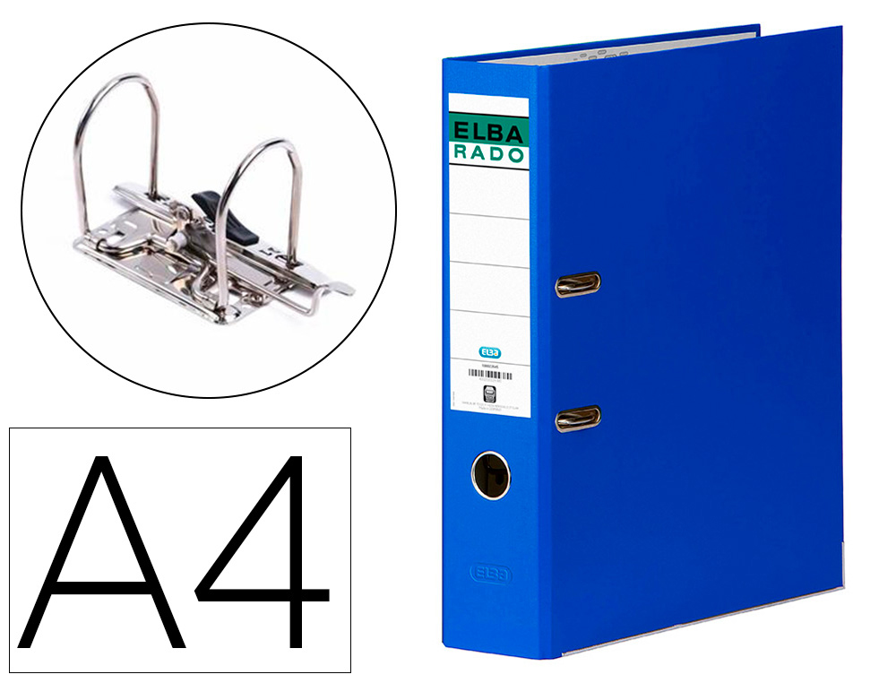 ELBA - Archivador de Palanca Rado-Chic A4 Lomo 80mm Azul (Ref.100022645)