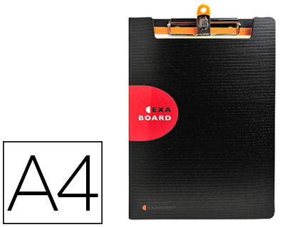 EXACOMPTA - Carpeta Exaboard A4 Polipropileno reciclado Con pinza Negro 347KE (Ref.52134E)