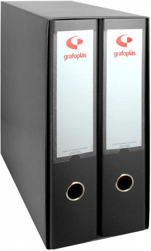 GRAFOPLÁS - MODULO ARCHIVADORES palanca GRAFCOLOR 2 uds.Fº 75mm NEGRO (Ref.7279210)