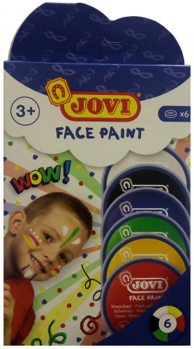 JOVI - Crema maquillaje face paint caja de 6 botes colores surtidos 8 ml (Ref. 171)