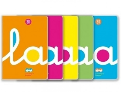 LAMELA - LIBRETA GRAPADA tapa POLIPROPILENO A4 50h CUADROVIA 3 mm (5 col.fluor surt.) (Ref.06A4P03)