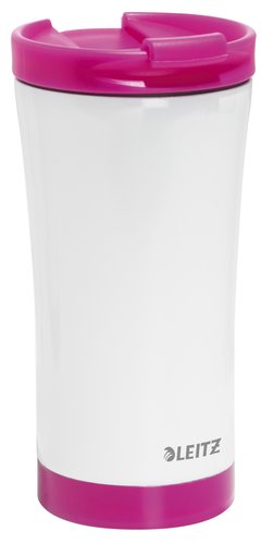 LEITZ - Taza wow travel termica doble pared acero inoxidable capacidad 380 ml color fucsia (Ref. 90140023)
