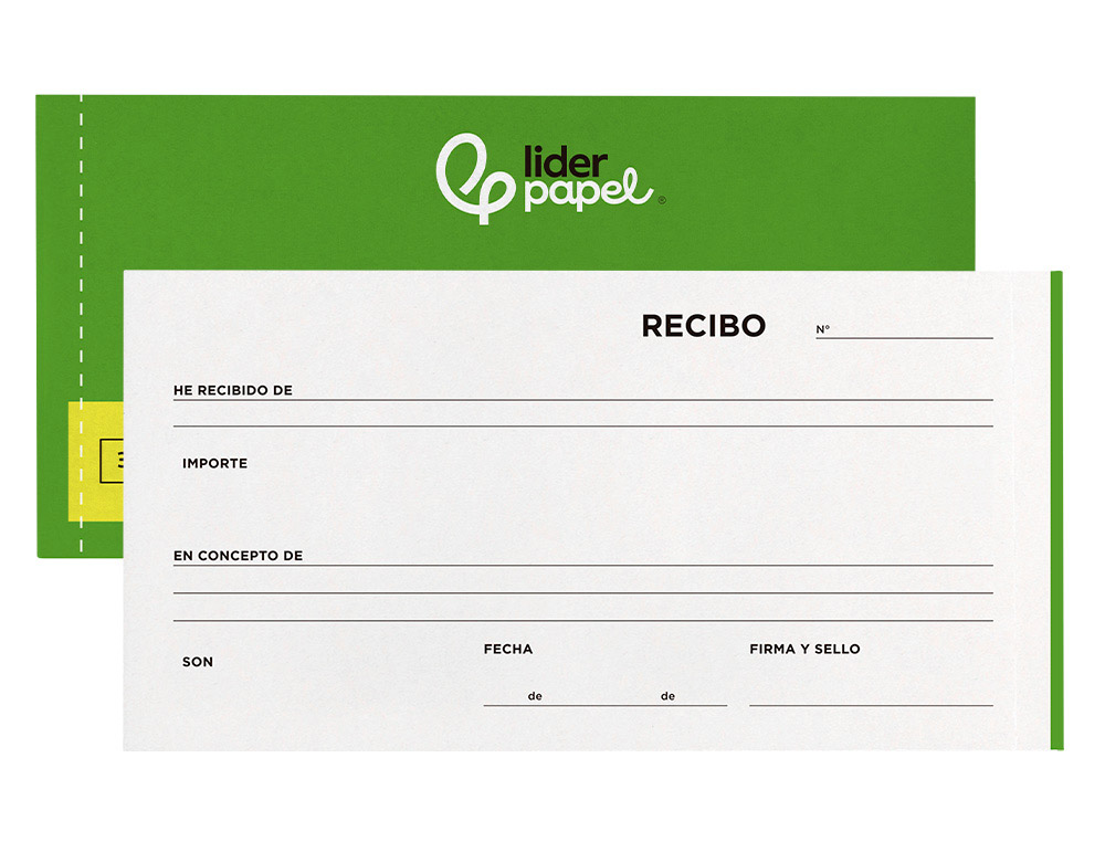 LIDERPAPEL - TALONARIO RECIBOS 3/Fº APAISADO ORIGINAL Y 2 COPIAS SIN MATRIZ (Ref.T336)