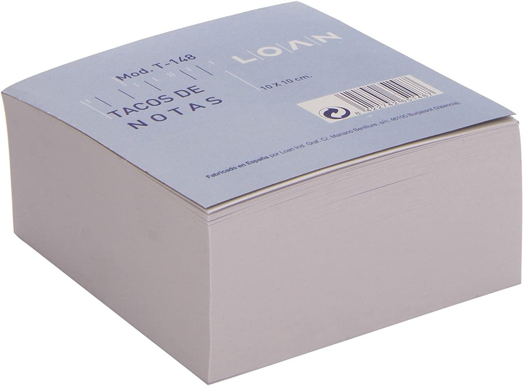 LOAN - Taco notas adhesivas 500h Blanco 100x100mm (Ref.T-148)