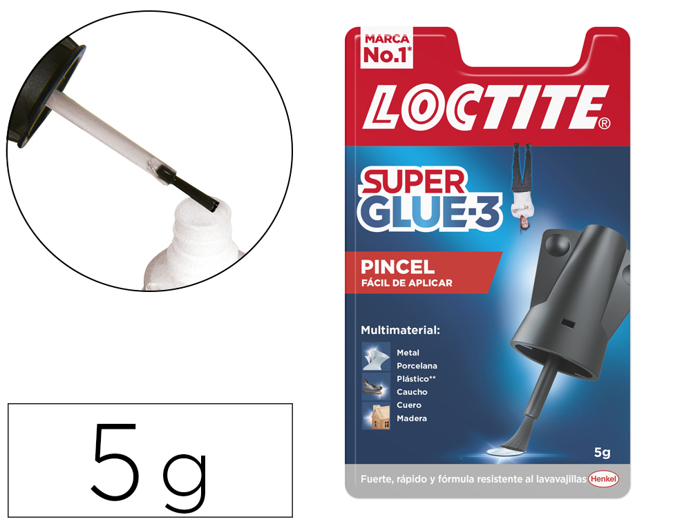 LOCTITE - Adhesivo Super Glu3 original Instantaneo Pincel SGPINCEL (Ref.1584270)